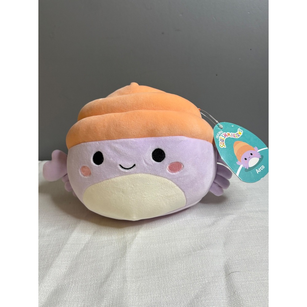 Squishmallows Arco the Hermit Crab 8 Inch Purple Orange Plush Kellytoy NWT